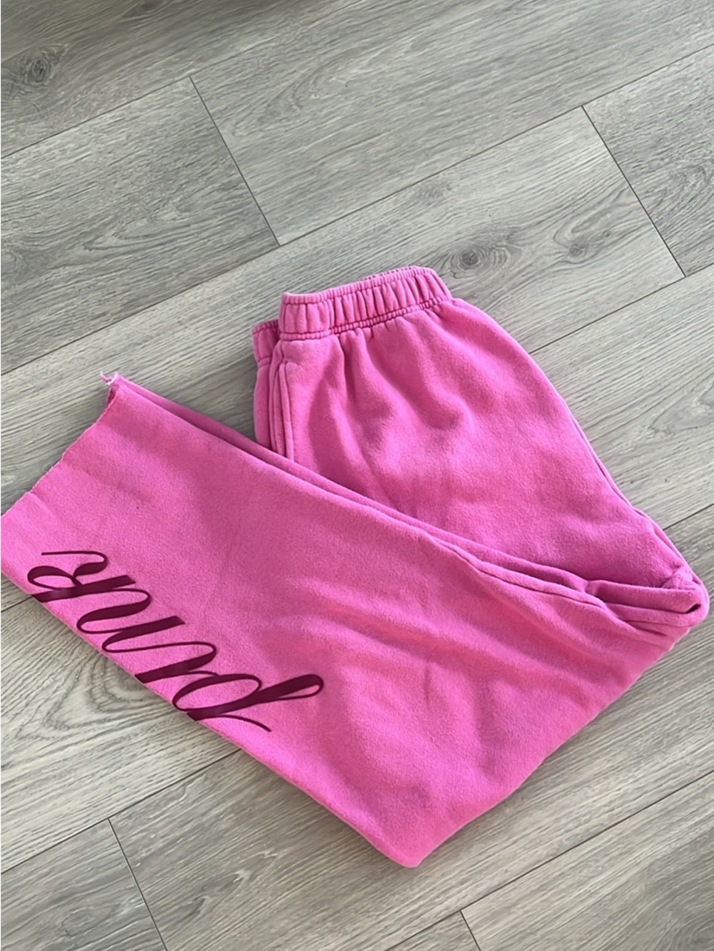 PINK Victoria's Secret Bright Pink Script Lounge Sweatpants